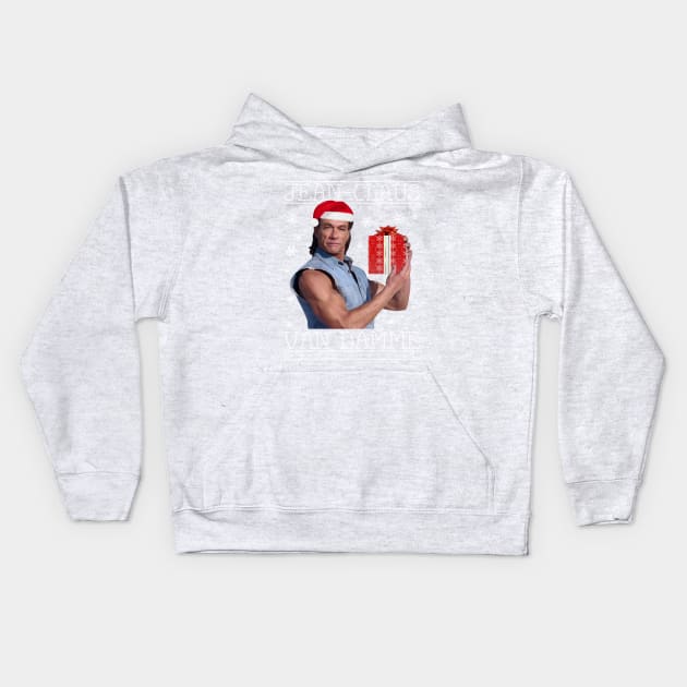 Jean Claus Van Damme Christmas Knit Kids Hoodie by Rebus28